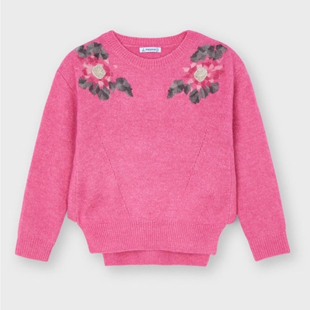🌸💖 Mayoral Girls Pink Knit Sweater – Size 7